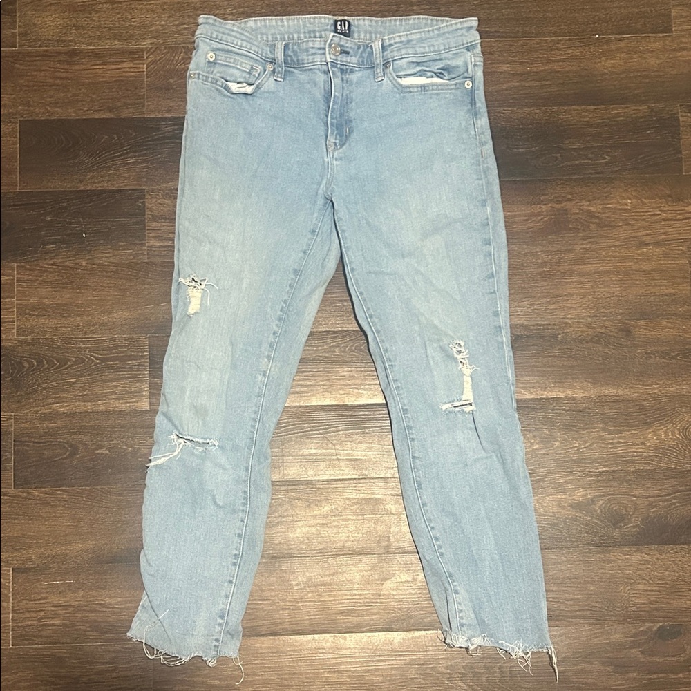 GAP Light Blue Distressed Skinny Jeans